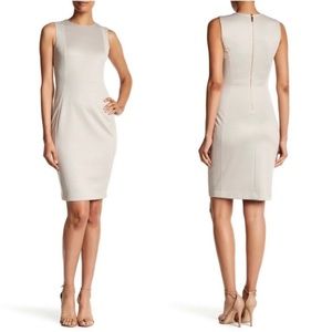 Calvin Klein | Heathered Scuba Sheath Dress in Oat